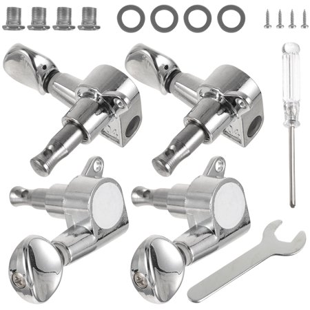 BRIGHTFUFU 1Set Zinc Alloy Guitar Tuning Pegs Chrome Plated for Musicians Repairers Beginners 1.57X1.26X0.79in