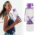 thumbnail image 2 of CMYYNNA 32 OZ 1 Liter Time Marker Water Bottle Frosted Durable Plastic With Strap - Reusable Clear Bottle With Times To Drink Time Markings For Daily Hydration Intake BPA Free, 2 of 7