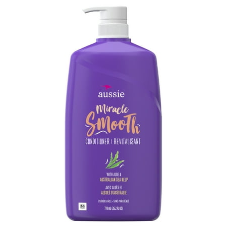 Aussie Miracle Smooth with Aloe & Sea Kelp, Paraben Free Conditioner, 26.2 fl oz