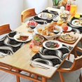 thumbnail image 2 of Black White Gold Marble Pattern Summer Placemats Table Placemats Set Of 4-Linen Kitchen Washable Placemats Table Mats 11.8"x17.7" Non-Slip Heat Resistant, 2 of 6
