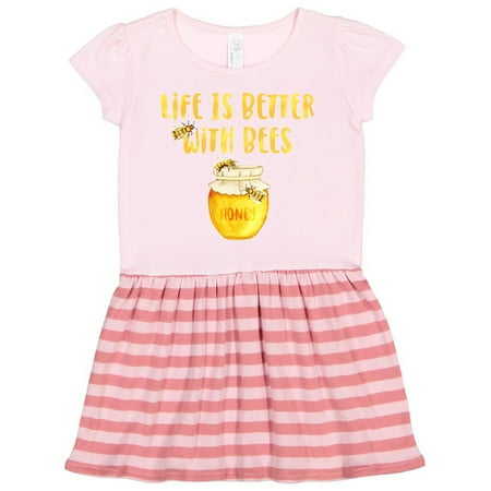 

Inktastic Life s Better With Bees 2 Gift Toddler Girl Dress