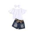 thumbnail image 2 of Toddler Baby Girl Summer Clothes Set Cute Lace Floral Crop Tops and Denim Shorts Baby Girl 2 Piece Outfit, 2 of 9