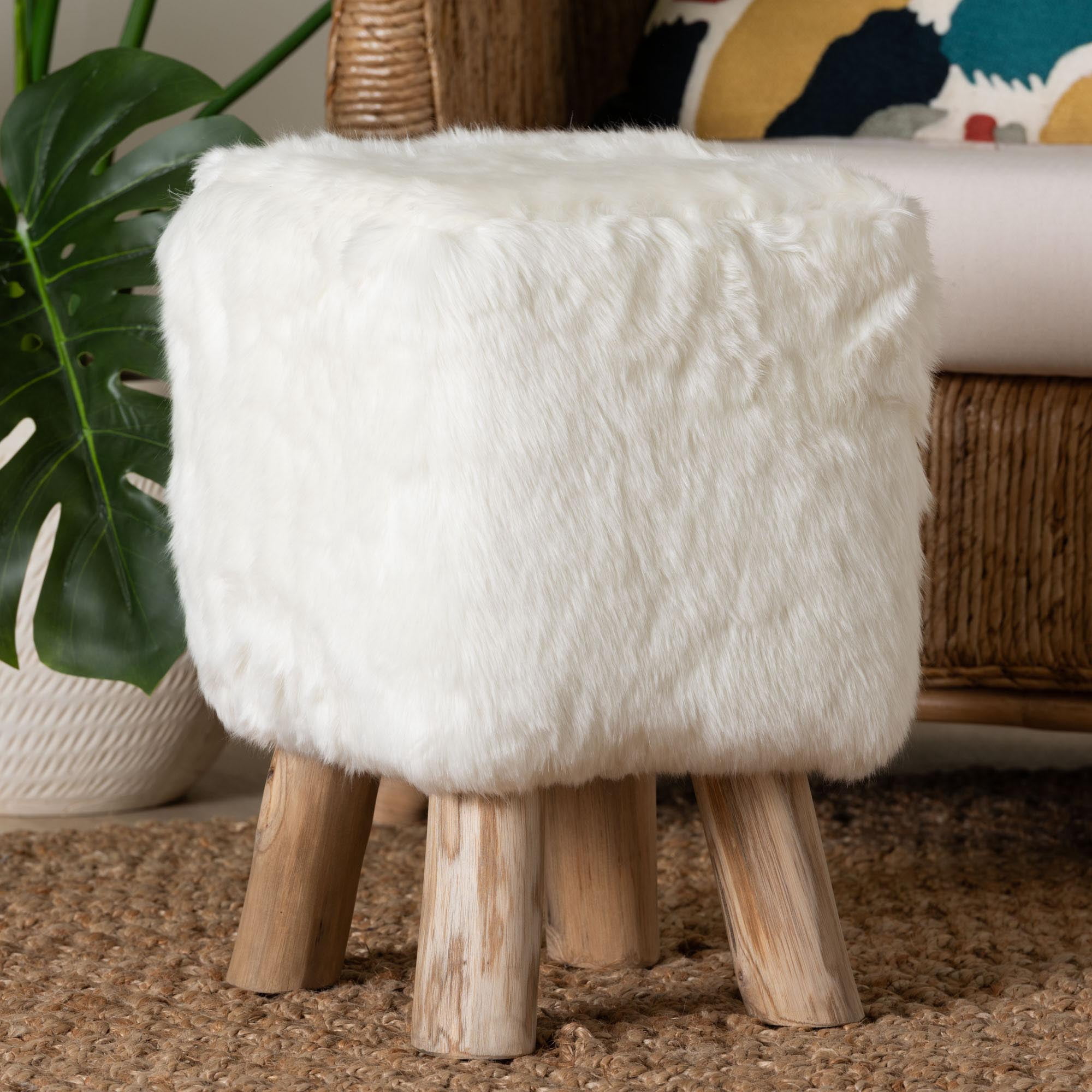 bali & pari Scotlyn Traditional Footstool, White
