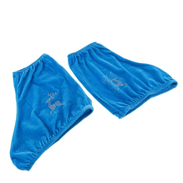 Cubierta de patín de hielo de terciopelo cubre protector protector para patinaje artístico azul m Sunnimix Cubierta de los zapatos de la bota del patín