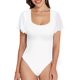 thumbnail image 2 of Xishao Body para mujer con cuello cuadrado y volantes de malla transparente, manga corta, ajuste delgado, blusa de cuerpo casual Xishao ropa, 2 of 2