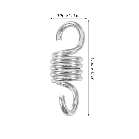 Pretyzoom 2Pcs Galvanized Steel Spring Hooks for Patio Swing Heavy Duty Hanging Kit