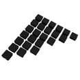 thumbnail image 4 of 24 Pcs 30mm x 30mm Plastic Ribbed Square End Tube Insert Black, 4 of 8