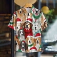 thumbnail image 4 of Unisex Christmas Printed Festive Patterns Short Sleeve Collared Button-Down Shirt for Holiday Gatherings and Daily Wear, 4 of 9