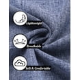 thumbnail image 5 of Camisa COOFANDY de lino, manga corta, casual, azul, 5 of 5