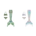 thumbnail image 1 of (2-Pack) Rinsvye Girls Themed 3 Piece Swimsuit Sets With Ruffle Top And Skirt Bathing Suit For Kids Beach Vacation, 1 of 6
