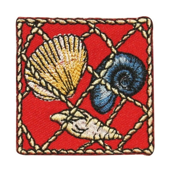 ID 0274 Snail Clam Seashell Net Patch Sea Life Embroidered IronOn Applique