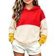 thumbnail image 6 of Hellosay Fleece Hoodies for Girls Size 13-14 Winter Long Sleeve Hooded Sweatshirt Heavyweight Color Block Pullover Tops, 6 of 6