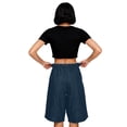 thumbnail image 4 of Ruimatai Women's Casual Denim Shorts Elastic Waist Wide Leg Capri Pants with Pockets Comfortable Stretch Fabric for Daily Wear, 4 of 9