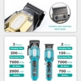 thumbnail image 5 of VGR Professional Hair Clippers for Men, Cordless Barber Clippers and Trimmers Set, Mens Hair Cutting Kit with 10 Guide Combs, USB Rechargeable Haircut Machine for Family, LED Display, Green, 5 of 7