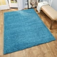 thumbnail image 2 of Maxy Home Bella Solid Turquoise Blue 6 ft. 7 in. x 9 ft. 3 in. Shag Area Rug, 2 of 7