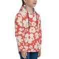 thumbnail image 3 of Kll Unisex Kids Boys Girls Hooded Pocket Pullover Hoodies-Beige Flowers, 3 of 9