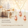 thumbnail image 6 of Linawe Citrine Crystal Gold Plated Jewelry Sets for Women, Imitation Diamond Pendant Necklace Set, Rhinestone Drop Dangle Earrings Set, Birthstone Cubic Zirconia Matching Wedding Jewelry Set, 6 of 7
