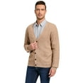 thumbnail image 2 of Kallspin Men?s Wool Blend V-Neck Cable-Knit Cardigans Sweaters (Coffee, 3X-Large), 2 of 9