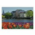thumbnail image 1 of Landscape Cutting Board, European City Holland Amsterdam Scenery of Old Victorian Era Houses Art Print, Decorative Tempered Glass Cutting and Serving Board, Small Size, Multicolor, by Ambesonne, 1 of 1