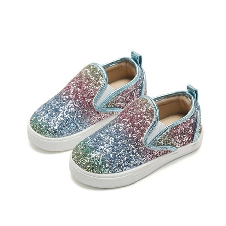 

ESTINE Toddler Girl Glitter Dress Shoes Female Slip-on Casual Sneaker 4M