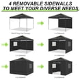 thumbnail image 4 of COBIZI 10' x 10' Pop up Canopy Tent with 4 Removable Sidewalls, Outdoor Patio Gazebo Tent with Handbag for Camping, Black, 4 of 10