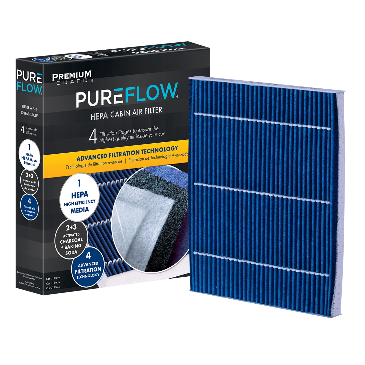 PUREFLOW PC99273HX HEPA Cabin Air Filter | Fits 2017-2022 Kia Niro 1.6L; 2017-2019 Hyundai Ioniq 1.6L; 2019-2022 Niro EV