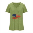 thumbnail image 4 of Camisetas Casuales de las Mujeres Gradiente Día de la Independencia Impreso Cuello Redondo, Blusa de Manga Corta para Diario, Fiesta Y Primavera Verano, 4 of 6