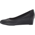 thumbnail image 1 of Clarks Womens Mallory Almond Toe Casual Slide Sandals, Black Suede, Size 8.5, 1 of 4