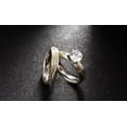 thumbnail image 4 of Womens Zircon Rings Set 316L Stainless Steel Double Layer Bridal Ring Round Shape Elegant Design Special Occasions, 4 of 4