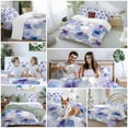 thumbnail image 5 of Purple Blue Bedding Duvet Cover Set King Size 4 Pieces Pansy Flowers Abstract Watercolor Ombre Petals Bedding Set with Zipper Closure, 1 Comforter Cover 92x106 Inches 1 Flat Sheet & 2 Pillow Cases, 5 of 7
