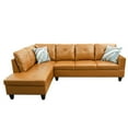 thumbnail image 3 of WRTEYEUI Convertible Sectional Sofa Couch, Faux Leather 4 Seat L-Shaped Sofa Set Modular Sofa Sleeper for Home, Living Room and Office, Diamond Pattern, Ginger, Left, 3 of 4