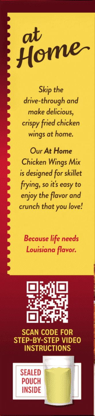 Louisiana Fish Fry Products At Home Chicken Wing Spicy Seasoned Coating Mix, 4 oz Box