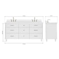 thumbnail image 5 of ARIEL Monroe 73 Inch Double Rectangle Sink Bathroom Vanity With Pure White Quartz Countertop 1.5 Inch Edge In White, 5 of 8