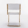 thumbnail image 6 of Modern Dining Chairs set of 2, Accent Armless Kitchen Chairs with Backrest and Arch Leg, Upholstered Fake Fur Fabric Side Chairs for Kitchen, Living Room, Dining Room, White, 6 of 9