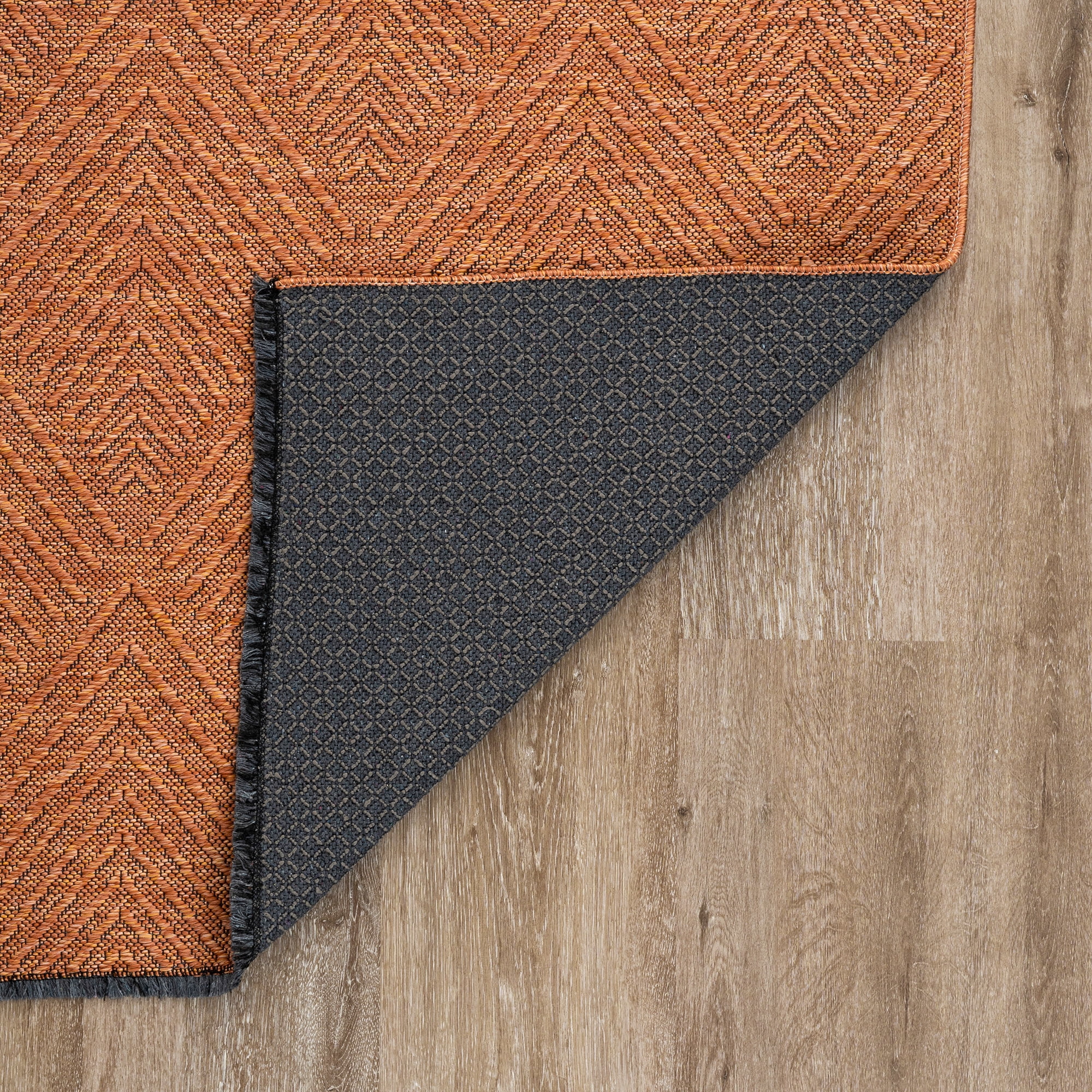 Alma Transitional 5' x 7' Orange and Copper, Machine Washable Polyester & Cotton Indoor Area Rug