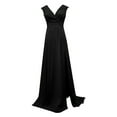 thumbnail image 4 of B91xZ Summer Maxi Dress Ruffle Cap Sleeve V Neck Swing A Line Cocktail Party Dresses,Black S, 4 of 5