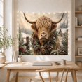 thumbnail image 5 of Highland Cow with Evergreen Wreath in a Snowy Farm, Cozy Rustic for Animal Lovers, Winter Wall Art, Christmas Gift, Tapestry Wall Hanging for Living Room and Den, 5 of 7
