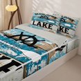 thumbnail image 3 of Manfei Rustic Farmhouse Zipper Full Size Comforter Sets with Fitted Sheet and 2 Pillowcases,Kawaii Letter Zipper Bedding Set,Light Gray,Light Gray Reversible,4pcs, 3 of 8