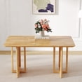 thumbnail image 3 of Chinese country retro solid wood dining table, simple modern imitation rattan dining table, wooden dining table.Suitable for dining room, living room, office.Natural Style Solid Wood Dining Table., 3 of 14
