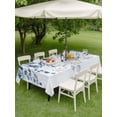 thumbnail image 3 of Navy Blue Eucalyptus Leaves Outdoor Tablecloth - 60x102 Inch Rectangle Dining Table Cover, Retro Country Leaf Botanical Waterproof Outdoor Table Cloth with Umbrella Hole & Zipper for Picnic/Patio, 3 of 7