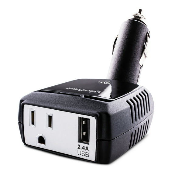 CyberPower CPS160PBURC1 - 160W Black Power Inverter with 1 AC Outlet and 1 USB Port