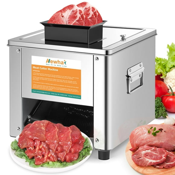 Newhai - Máquina cortadora de carne de 850 W de 3,5 mm, cortadora de carne eléctrica triturada, acero inoxidable, 330 libras/h para carne de cerdo sin hueso, para uso familiar y comercial (grosor de