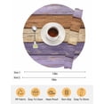 thumbnail image 6 of 13 Inch Round Placemats Set of 4, Farmhouse Purple Brown Non Slip Heat Insulation PP Table Mats, Vintage Wooden Striped Washable Place Mats for Kitchen Dining Party Table Decor, 6 of 7