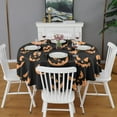 thumbnail image 2 of Round Tablecloth Ghost Pumpkin Face Table Cloth Waterproof Fabric Spillproof Wrinkle Free Soft Table Covers for Dining Kitchen Parties Heavy Weight Tabletop Cover 60x60 Inch, 2 of 5