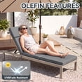 thumbnail image 6 of YEERSWAG 72x21x2.5 inch Outdoor Patio Chair Cushion Non Slip Chaise Lounge Recliner Chair Cushion Seating Cushions with Ties for Beach Garden, 6 of 9