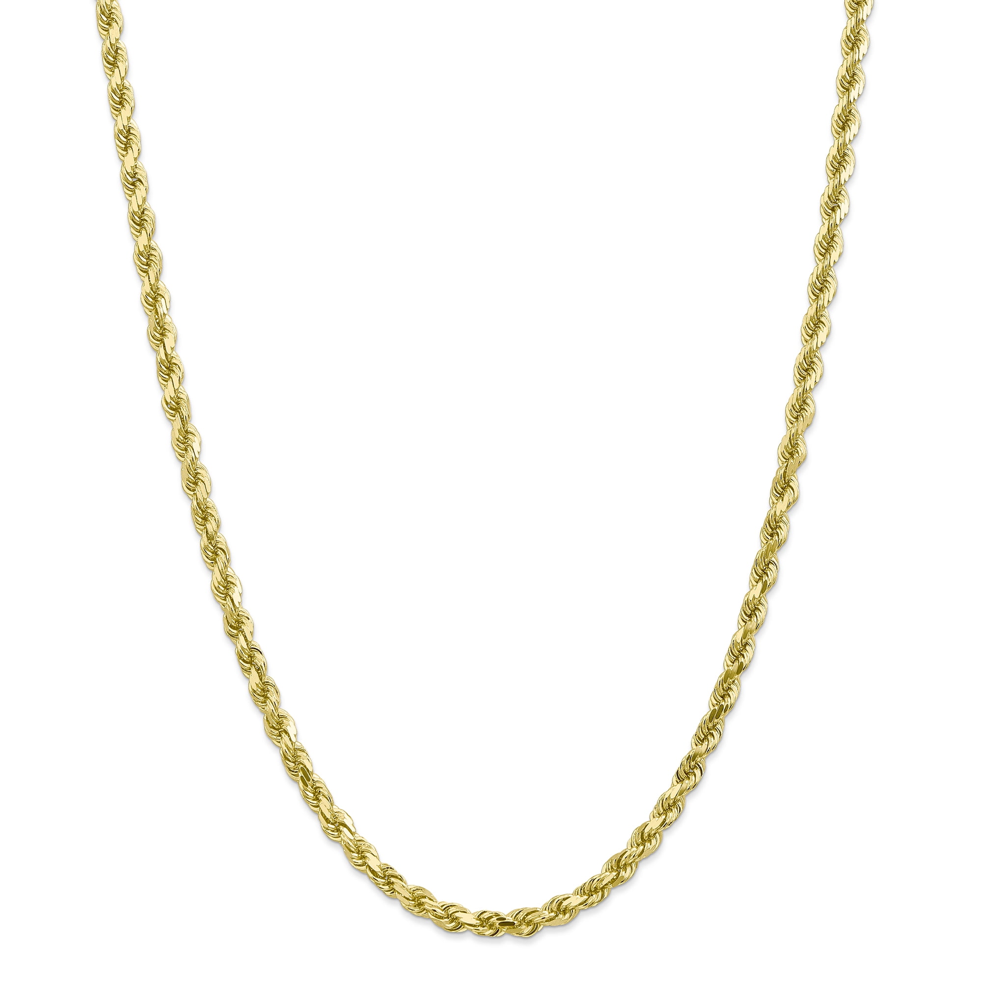 10k solid gold rope chain 24 inch