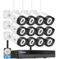 thumbnail image 1 of Sistema de cámaras de seguridad Hiseeu de 3 MP con 12 cámaras exteriores de 16 canales, 1 of 9
