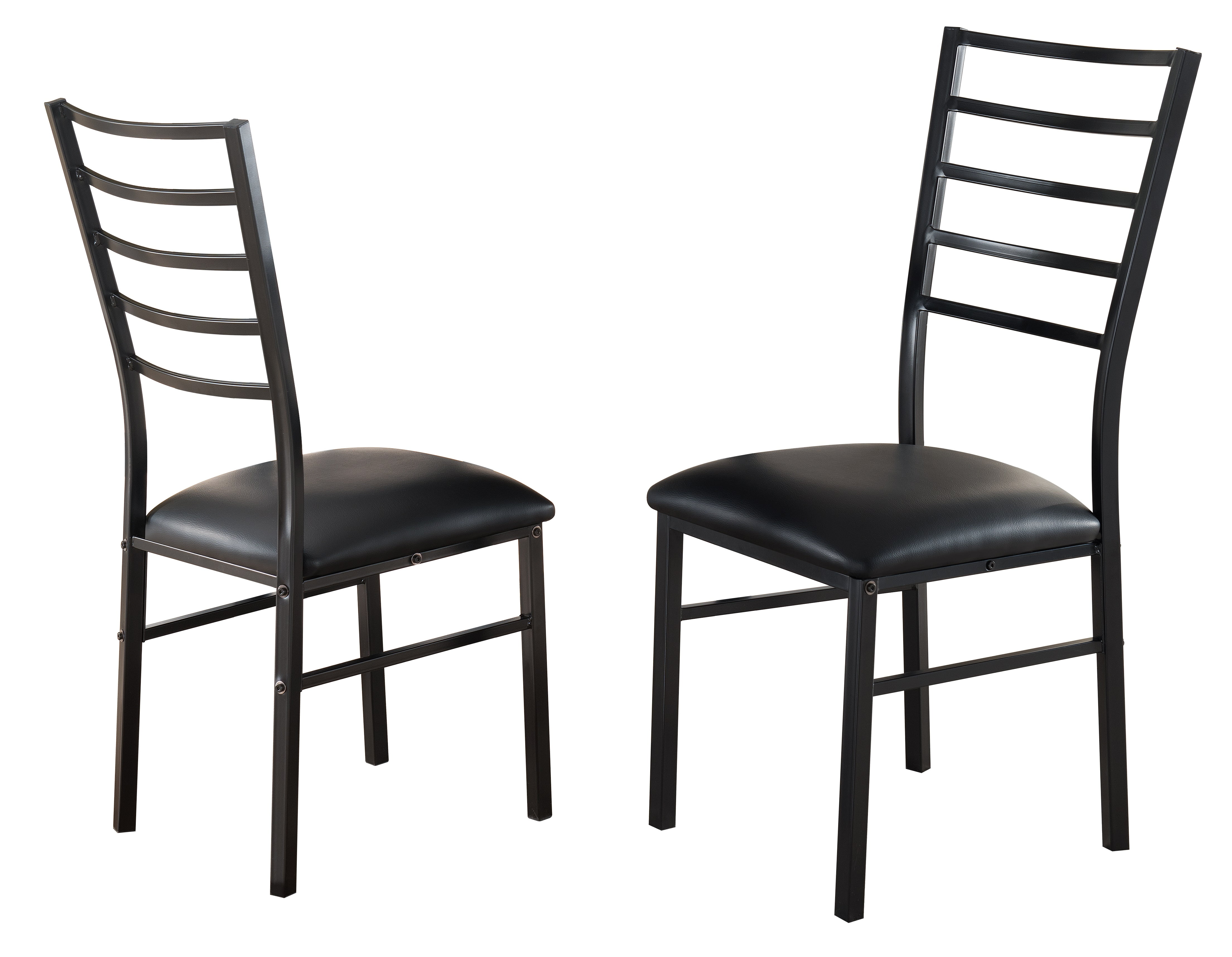 Maxen Contemporary Dining Chairs Black Metal And Vinyl Set Of Two