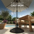 thumbnail image 5 of Four Seasons Courtyard Palermo 19” Round Cast Iron Umbrella Base, Gray, 5 of 5