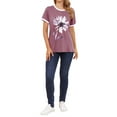 thumbnail image 5 of ZXSXSY Women Floral Printed Round Neck Short Sleeves Top, 5 of 6